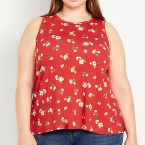Old Navy Luxe Floral Sleeveless Red Top